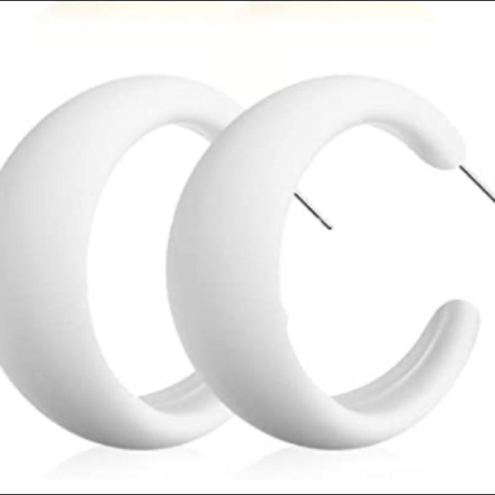 White acrylic fashion hoops